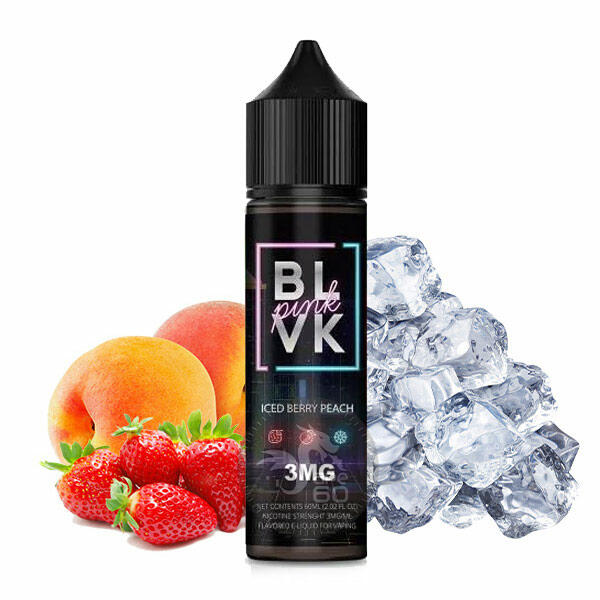 خرید جویس توت فرنگی هلو یخ بی ال وی کی (60میل) BLVK ICED BERRY PEACH–PINK SERIES