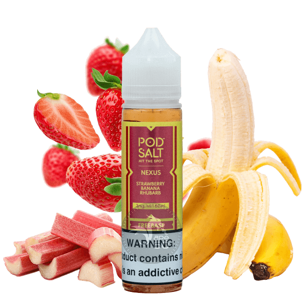 خرید جویس توت‌فرنگی موز پاد سالت (60میل) Pod Salt Strawberry Banana Rhubarb