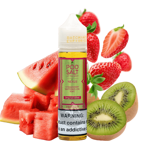 خرید جویس توت فرنگی هندوانه (60میل) Pod Salt Strawberry Watermelon Kiwi