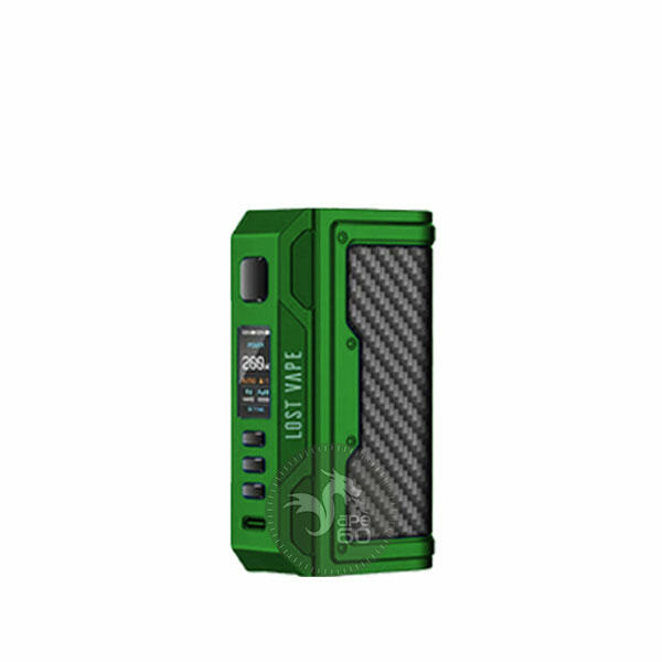 خرید ماد تلیما کوئست لاست ویپ LOST VAPE THELEMA QUEST 200W BOX MOD رنگ Emerald Green Carbon Fiber